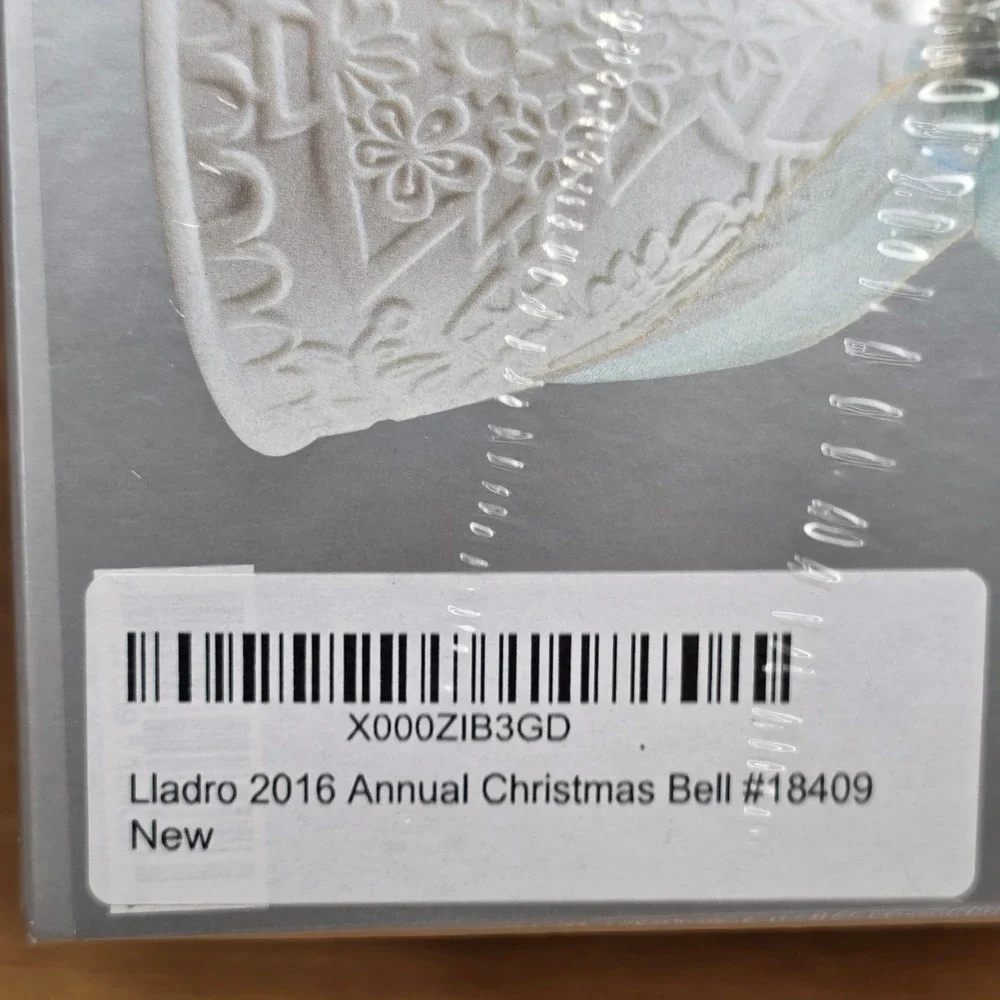 Lladro 2016 Porcelain Christmas Bell Ornament Unopened New Box #10108409 Spain